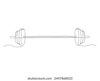 abstract barbell, continuous single line art hand drawing sketch