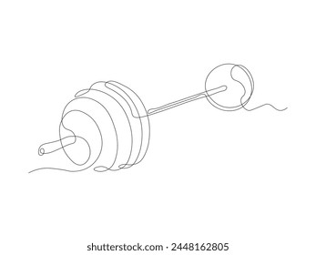 abstract barbell, continuous single line art hand drawing sketch