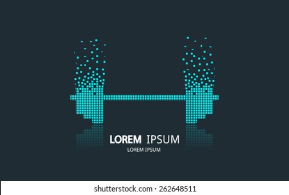 Abstract barbell logo. Vector logotype design.