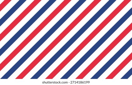 Patrón de concepto de barbería Abstractas. Vector rojo, blanco y azul líneas diagonales textura transparente, Ilustración vectorial EPS10