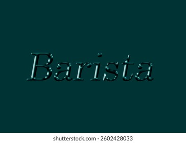 Abstract Barista Text Effect Design Teal Background