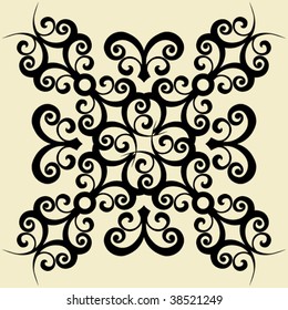 abstract baroque decoration, vector image