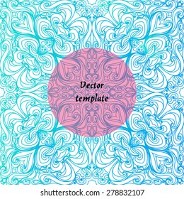 Abstract baroque hand-drawn template for postcards, invitations, etc with place for your text
