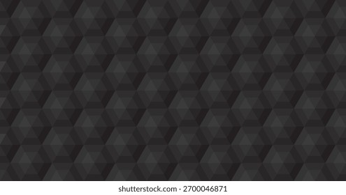 Abstractas bajo relieve negro hexágono patrón sin fisuras rectángulo ilustración gráfica de fondo. 