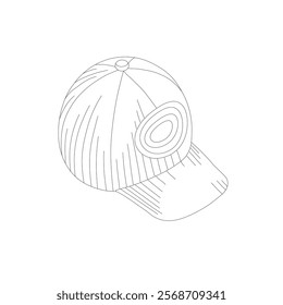 Abstract Baseball Cap Design with Concentric Oval Detail