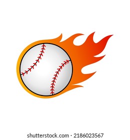 Abstract Baseball And Fire Ball Logo Vector