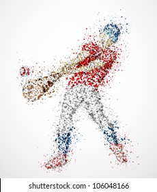 Abstract baseball player, kick the ball. Eps 10