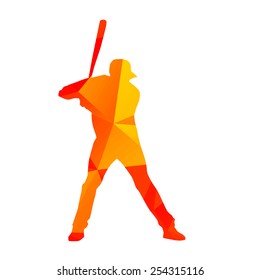Abstract baseball player silhouette