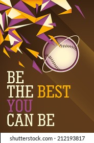 Abstract baseball poster in color. Vector illustration.