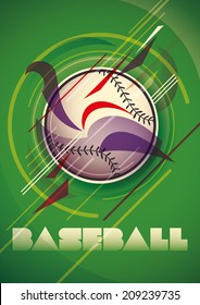 Afiche abstracto de béisbol. Ilustración vectorial.