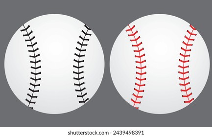 Abstract baseball vector image with 3d baseball ball. Baseball vector ball icon