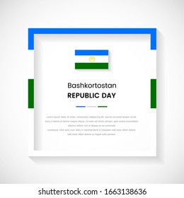 Abstract Bashkortostan flag square frame stock illustration. Creative country frame with text for republic day of Bashkortostan.