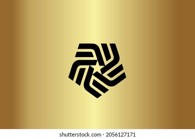 ABSTRACT Basic and elegant minimal artistic design in initial based Icon logo-vector