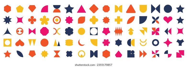 abstract basic geometric vector shapes collection