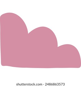 Abstract basic handdrawn cloud shape. Vector graphic element.