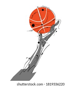 Abstract basketball with ball Vector illustration 