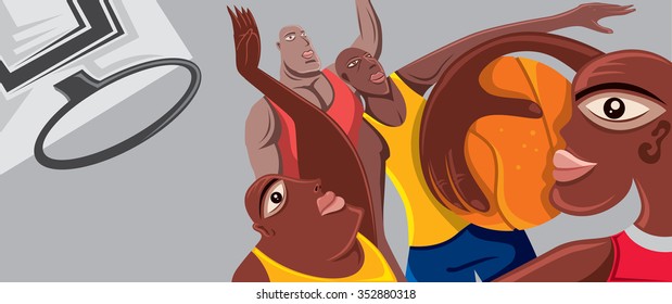 Abstract Basketball Game (Vector Art)
