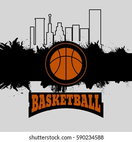 Ilustración vectorial de diseño grunge de baloncesto Abstractas EPS 10