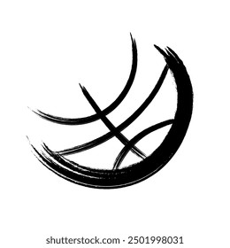 Abstract basketball icon made with brushes, vector design