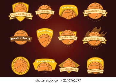 Abstract basketball logo design and colorful art