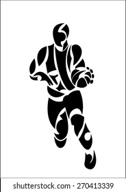 Abstract basketball player