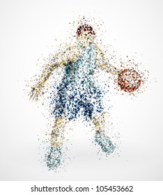 Abstract basketball player with ball. Eps 10