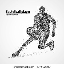 Abstract basketball player of the black circles. Vector illustration.