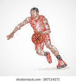 Abstract basketball player of colorful circles. Vector illustration.