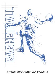 Abstract basketball player illustration comic style