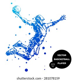 abstract basketball player in jump