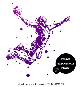 abstract basketball player in jump