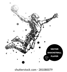 abstract basketball player in jump