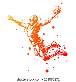 abstract basketball player in jump