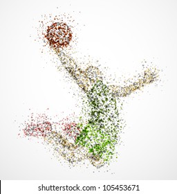 Abstract basketball player in jump. Eps 10