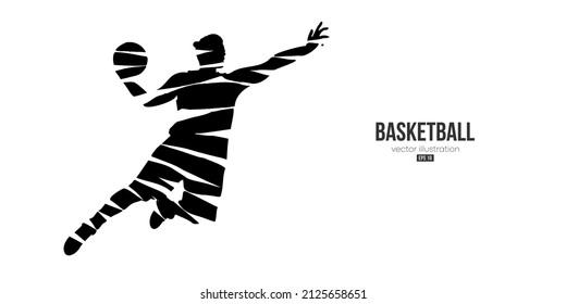 Abstract basketball player man in action isolated white background. Vector illustration