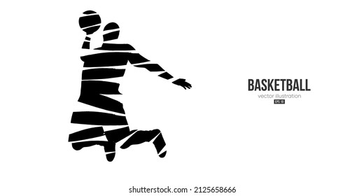 Abstract basketball player man in action isolated white background. Vector illustration