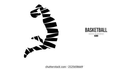 Abstract basketball player man in action isolated white background. Vector illustration