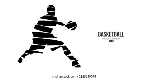 Abstract basketball player man in action isolated white background. Vector illustration