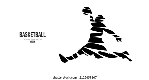 Resumen de un jugador de baloncesto en acción aisló fondo blanco. Ilustración del vector