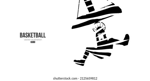 Abstract basketball player man in action isolated white background. Vector illustration