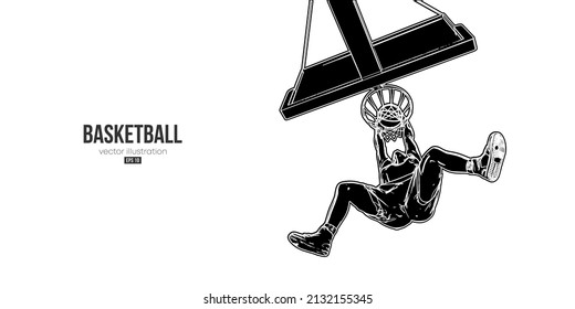 Abstract basketball player man in action isolated white background. Vector illustration