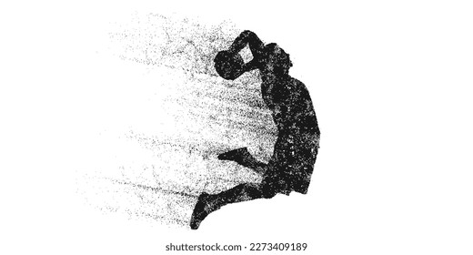 Abstract basketball player man in action isolated white background. Vector illustration