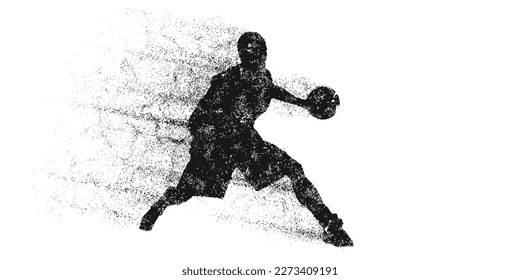 Abstract basketball player man in action isolated white background. Vector illustration