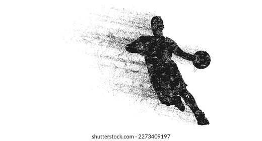 Abstract basketball player man in action isolated white background. Vector illustration