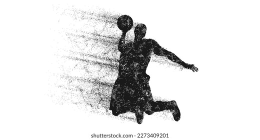 Abstract basketball player man in action isolated white background. Vector illustration