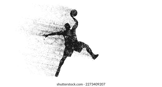 Abstract basketball player man in action isolated white background. Vector illustration