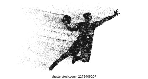 Resumen de un jugador de baloncesto en acción aisló fondo blanco. Ilustración del vector