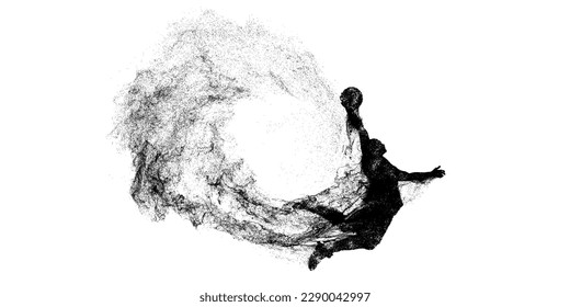 Abstract basketball player man in action isolated white background. Vector illustration