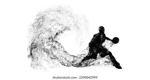 Abstract basketball player man in action isolated white background. Vector illustration