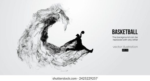 Abstract basketball player man in action isolated white background. Vector illustration